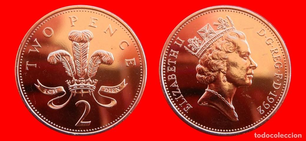 Monedas antiguas de Europa: 2 PENIQUES PENCE 1992 SIN CIRCULAR PROCEDENTE DE BLISTER INGLATERRA REINO UNIDO-10687SC