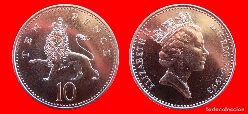 Monedas antiguas de Europa: 10 PENIQUE PENCE 1993 SIN CIRCULAR PROCEDENTE DE BLISTER INGLATERRA REINO UNIDO-10698SC