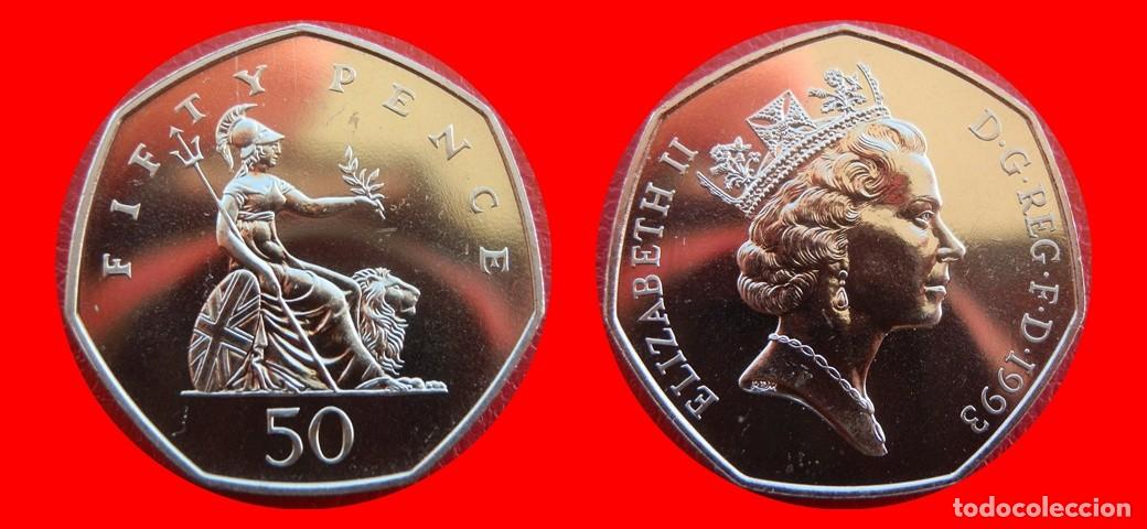 Monedas antiguas de Europa: 50 PENIQUE PENCE 1993 SIN CIRCULAR PROCEDENTE DE BLISTER INGLATERRA REINO UNIDO-10700SC