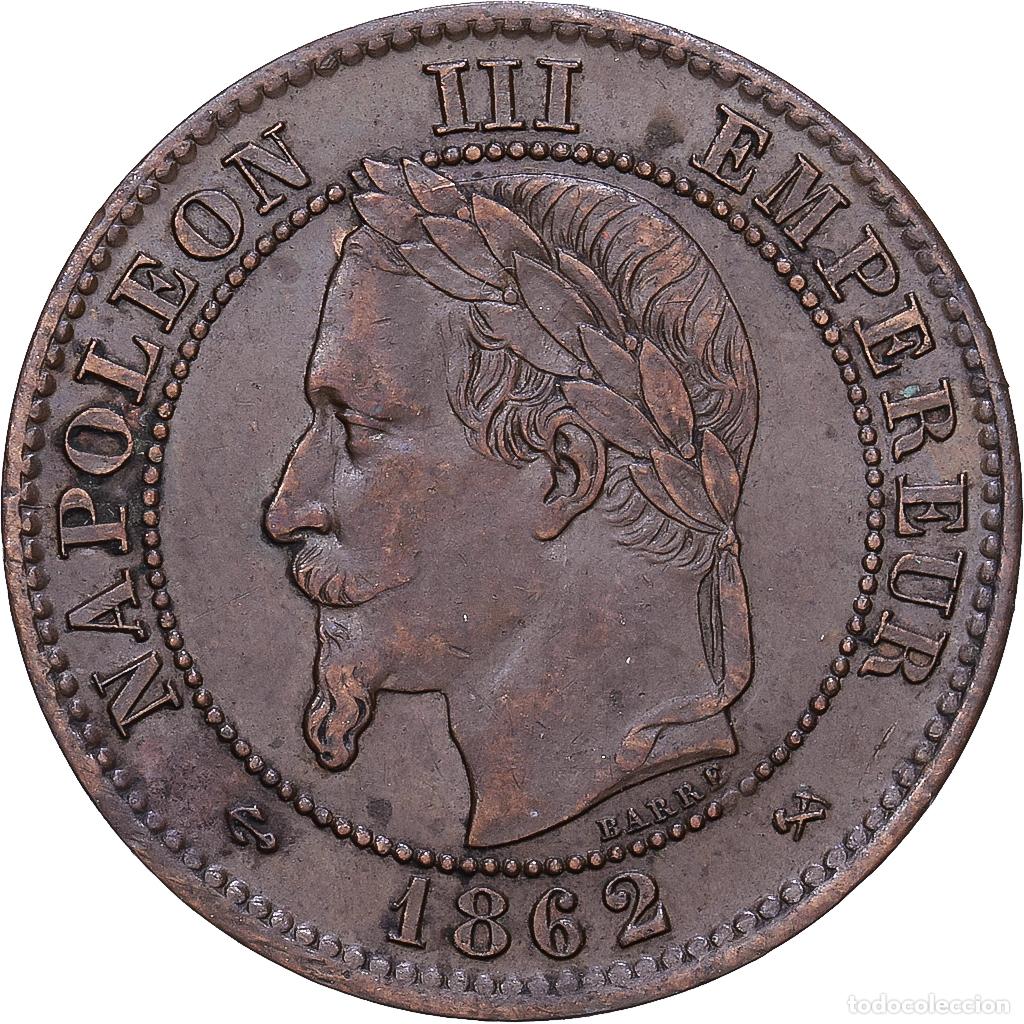 Monedas antiguas de Europa: [#1168278] Francia, Napoleon III, 2 Centimes, Napol&eacute;on III, 1862, Bordeaux, Bronce, MBC