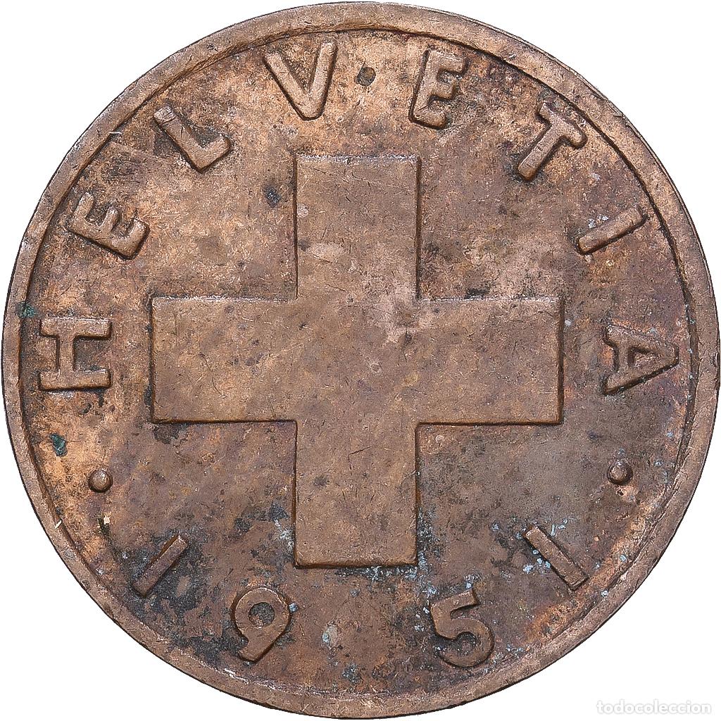 Monedas antiguas de Europa: [#1168291] Suiza, Rappen, 1951, Bern, Bronce, BC+, KM:46