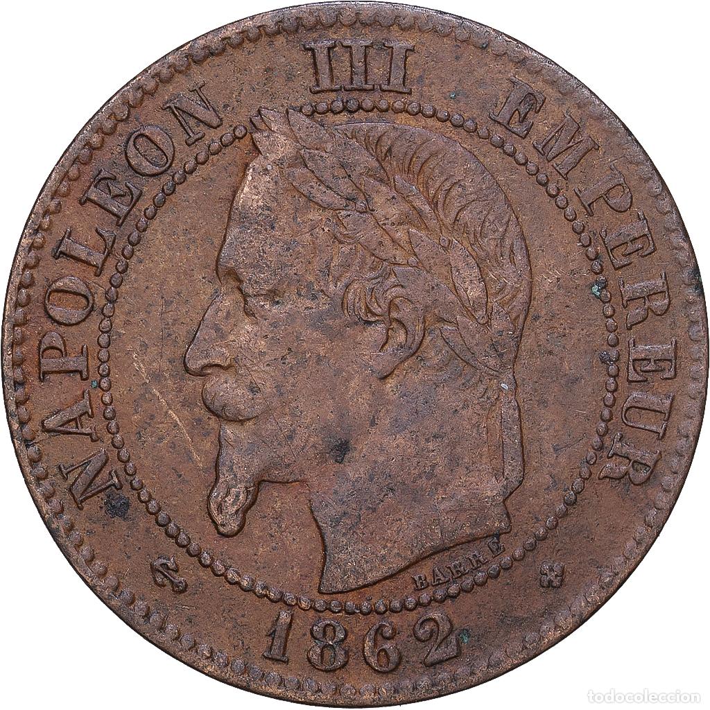 Monedas antiguas de Europa: [#1168301] Francia, Napoleon III, 2 Centimes, Napol&eacute;on III, 1862, Strasbourg, Bronce, MBC