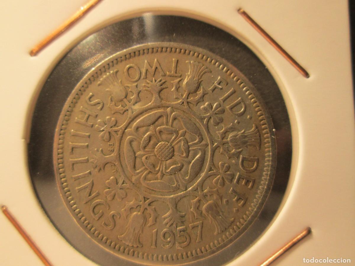 Monedas antiguas de Europa: 2 CHILLINGS 1957 REINO UNIDO