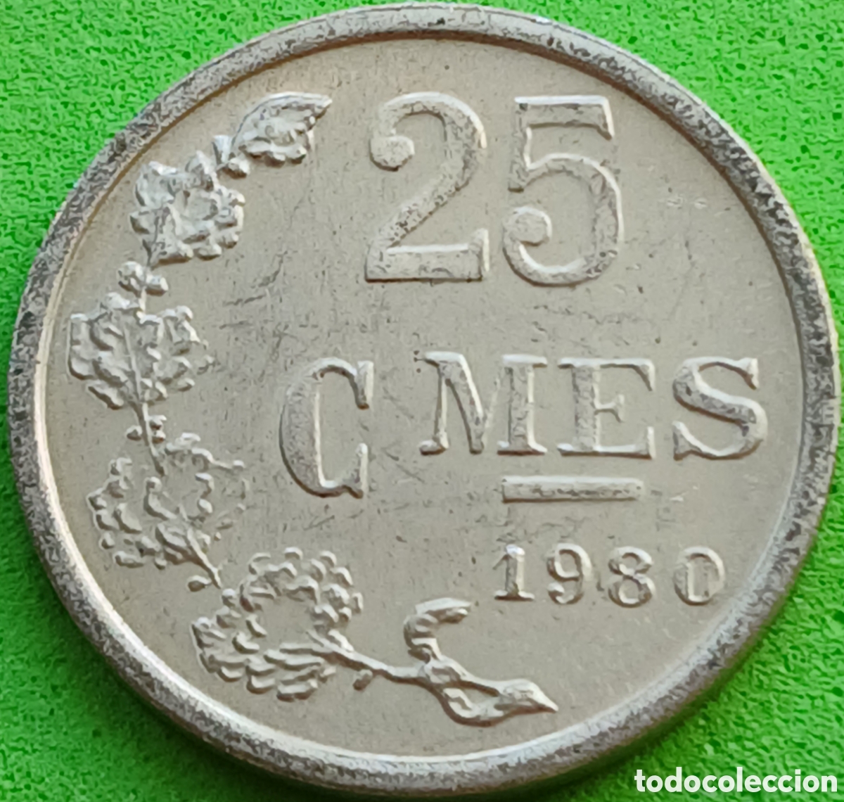 Monedas antiguas de Europa: Luxemburgo 25 c&eacute;ntimos 1980 km#45b plata / Tirada: 3000.