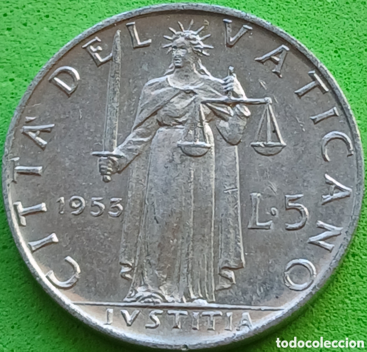 Monedas antiguas de Europa: Ciudad del Vaticano 5 liras 1953 km#51