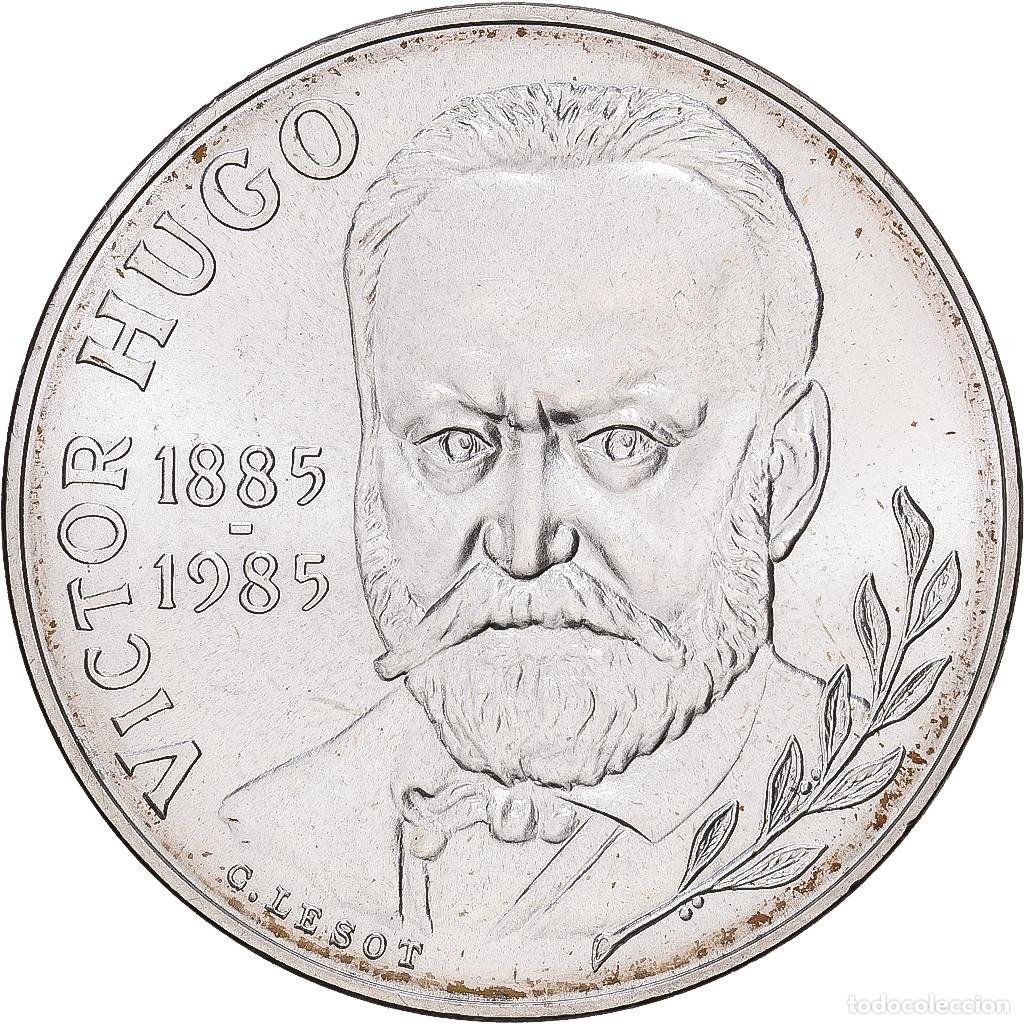 Monedas antiguas de Europa: [#1118371] Francia, 10 Francs, Victor Hugo, 1985, Paris, BU, Plata, UNC 60, Gadoury:819