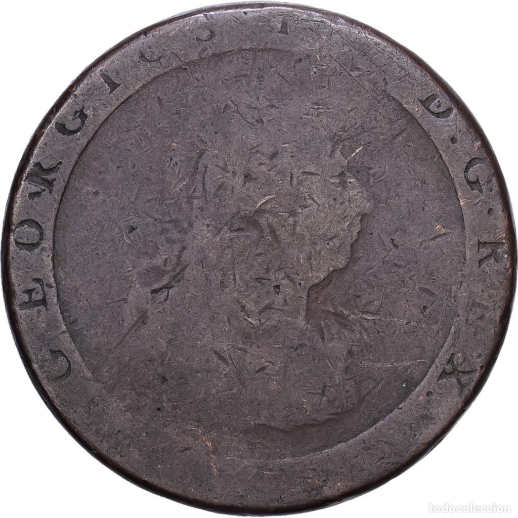Monedas antiguas de Europa: [#1168331] Reino Unido, George III, Penny, 1797, Soho, Cobre, BC, KM:618