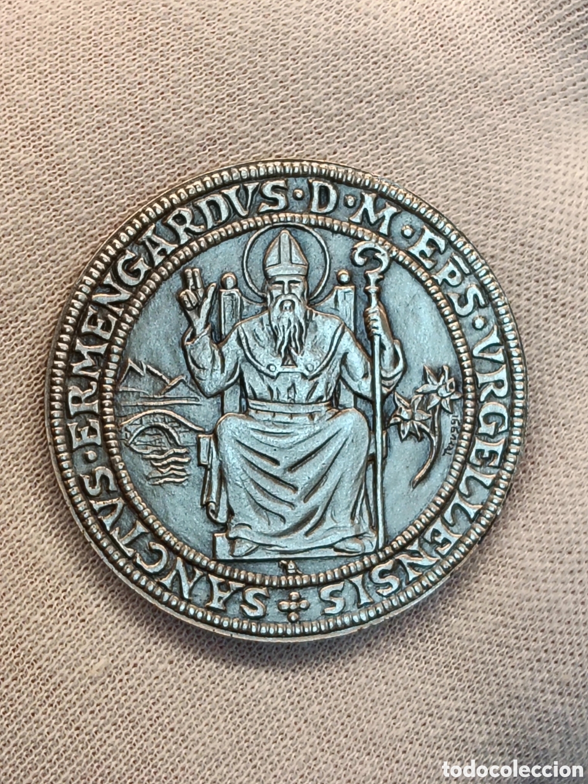 Monedas antiguas de Europa: ANDORRA. Sant Ermengol de Urgell. 1977. Medalla de plata. 1 escut. .925. Peso: 24,75 gr. Ag. SC.