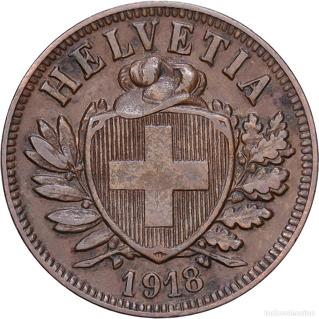Monedas antiguas de Europa: [#1168361] Suiza, 2 Rappen, 1918, Bern, Bronce, MBC, KM:4.2