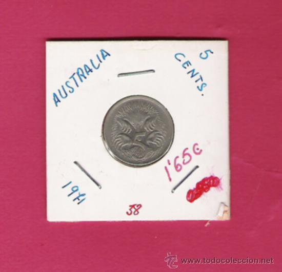 Monedas antiguas de Ocean&iacute;a: AUSTRALIA MONEDA DE 5 CENTIMOS DE 1971 - Foto 1