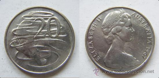 Monedas antiguas de Ocean&iacute;a: 20 centavos Australia 1967 - Foto 1