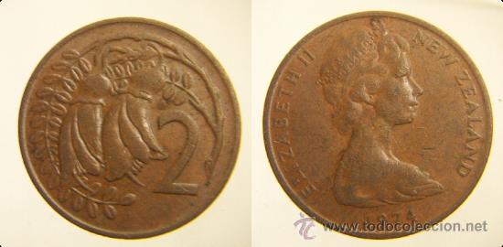 Monedas antiguas de Ocean&iacute;a: NUEVA ZELANDA 2 CENT 1974 - Foto 1