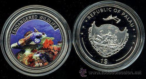 Monedas antiguas de Ocean&iacute;a: PALAU 1 DOLAR 2011 PEZ DE ROCA - Foto 1