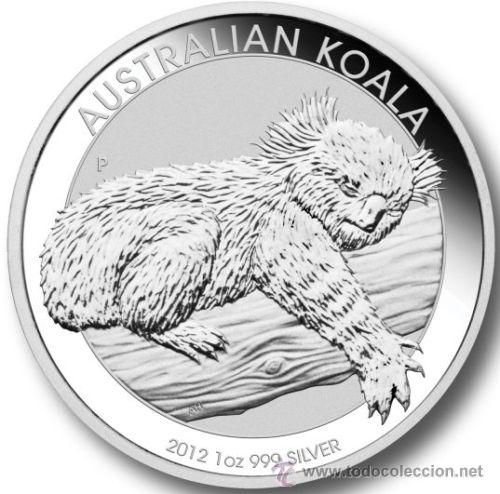 Monedas antiguas de Ocean&iacute;a: AUSTRALIA 1$ ONZA DE PLATA PURA KOALA 2012