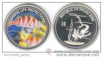 Monedas antiguas de Ocean&iacute;a: PALAU 1 DOLAR 2006 PERCA - Foto 1