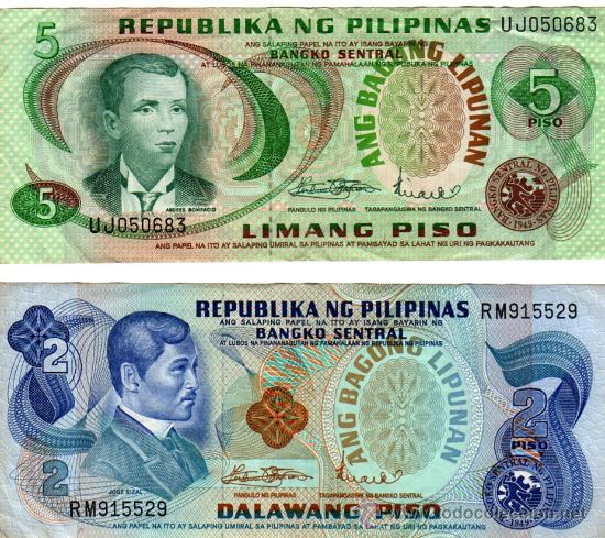 Monedas antiguas de Ocean&iacute;a: 2 billetes de filipinas, - Foto 1