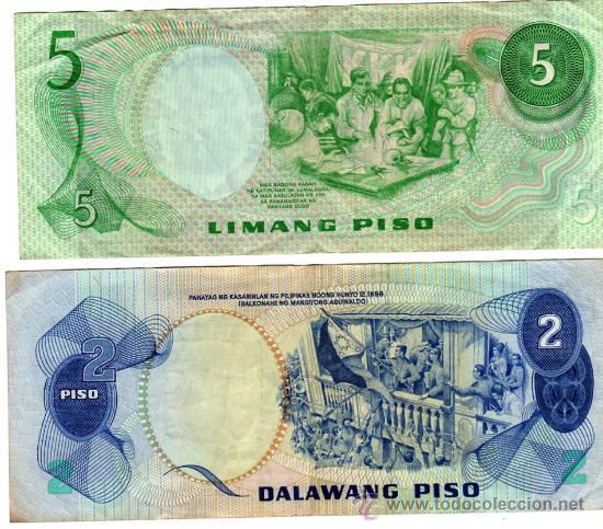 Monedas antiguas de Ocean&iacute;a: 2 billetes de filipinas, - Foto 2