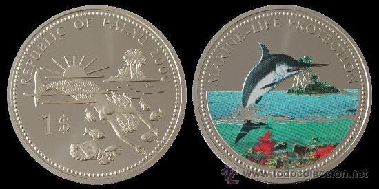 Monedas antiguas de Ocean&iacute;a: PALAU 1 DOLAR 2000 PEZ ESPADA - Foto 1