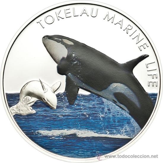 Monedas antiguas de Ocean&iacute;a: TOKELAU 5 DOLARES 2012 ORCA - Foto 1