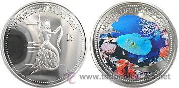 Monedas antiguas de Ocean&iacute;a: PALAU 1 DOLAR 2005 STINGRAY - Foto 1