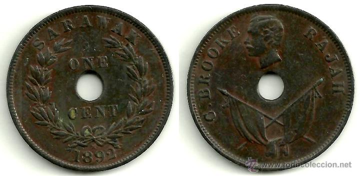 Monedas antiguas de Ocean&iacute;a: SARAWAK 1 CENT 1892 - Foto 1