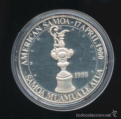 Monedas antiguas de Ocean&iacute;a: AMERICAN SAMOA 5 DOLLAR 1988 - Foto 2