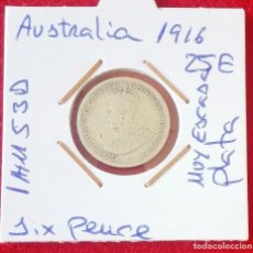 Monedas antiguas de Oceanía: MONEDA DE AUSTRALIA - SIX PENCE DE PLATA DEL AÑO 1916 - MUY ESCASA. Lote 94260090