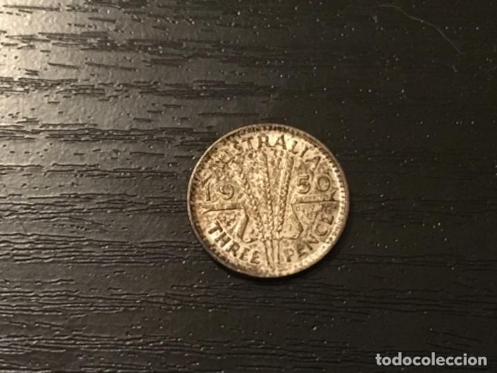 Monedas antiguas de Ocean&iacute;a: Moneda three pence Australia 1950 - Foto 1