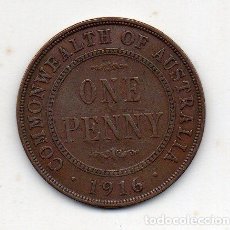 Monedas antiguas de Oceanía: AUSTRALIA. 1 PENIQUE. AÑO 1916.
