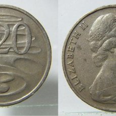 Monedas antiguas de Oceanía: MONEDA DE AUSTRALIA 20 CENTAVOS 1968 ORNITORRINCO. Lote 191855502