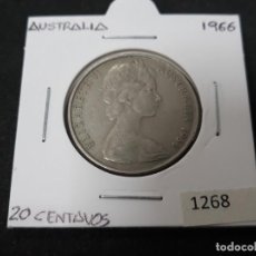 Monedas antiguas de Oceanía: AUSTRALIA 20 CENTAVOS 1966. Lote 198766887