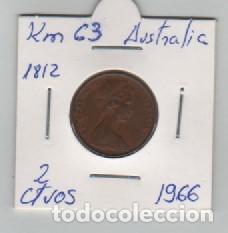 Monedas antiguas de Ocean&iacute;a: MONEDA AUSTRALIA 2 CENTAVO 1966 - Foto 1
