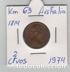 Monedas antiguas de Ocean&iacute;a: MONEDA AUSTRALIA 2 CENTAVO 1974 - Foto 1