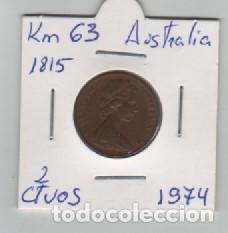 Monedas antiguas de Ocean&iacute;a: MONEDA AUSTRALIA 2 CENTAVO 1974 - Foto 1