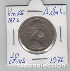 Monedas antiguas de Ocean&iacute;a: MONEDA AUSTRALIA 20 CENTAVO 1976 - Foto 1