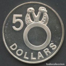 Monedas antiguas de Oceanía: ISLAS SALOMÓN, MONEDA DE PLATA, FOSSIL, VALOR: 5 DOLLARS, 1978, COIN SILVER PROOF, (RARA). Lote 209414981