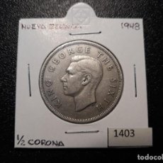 Monedas antiguas de Oceanía: NUEVA ZELANDA MEDIA CORONA 1948. Lote 217651208