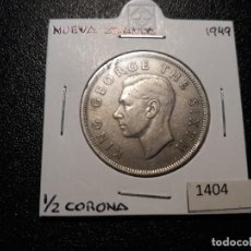 Monedas antiguas de Oceanía: NUEVA ZELANDA MEDIA CORONA 1949. Lote 217651268