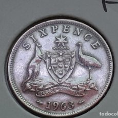 Monedas antiguas de Oceanía: AUSTRALIA 6 PENIQUES/PENCE 1963 (PLATA). Lote 218683116