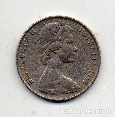 Monedas antiguas de Ocean&iacute;a: Australia. 10 C&eacute;ntimos. A&ntilde;o 1968 - Foto 2