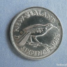 Monedas antiguas de Oceanía: NUEVA ZELANDA, MONEDA SIX PENCE (6 PENIQUES) AÑO 1965 CONSERVACIÓN RC. Lote 236056540
