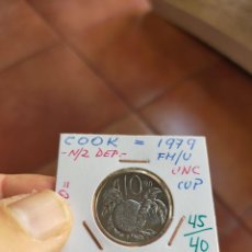 Monedas antiguas de Oceanía: MONEDA DE 10 DIEZ CENTS CENTAVOS ISLAS COOK ISLANDS FAO 1979 SIN CIRCULAR ELIZABETH II. Lote 263005550