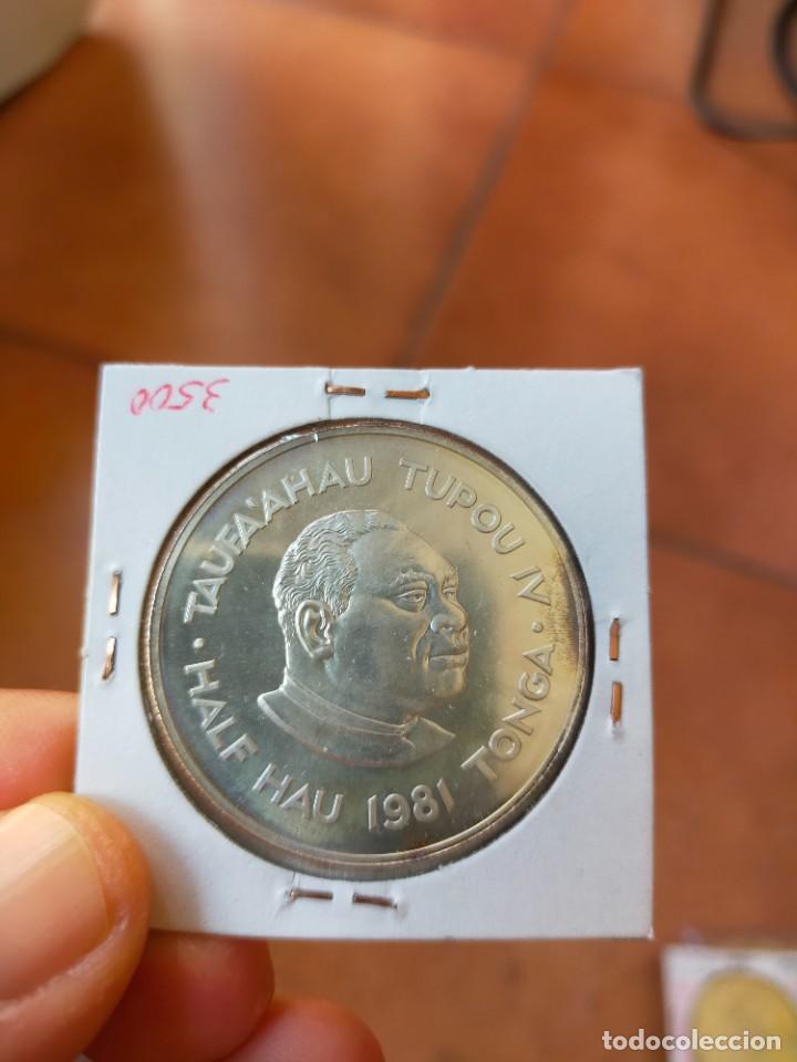 Monedas antiguas de Oceanía: MONEDA DE 1/2 MEDIO HALF HAU 1981 1881 TONGA ROYAL WEDDING PRUEBA PLATA - Foto 2 - 272003698