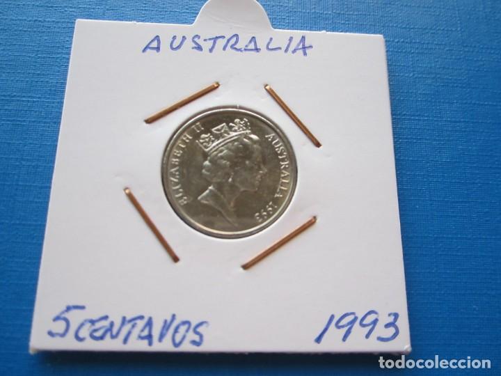 Monedas antiguas de Ocean&iacute;a: moneda de Australia de 5 centavos de 1993 SC - Foto 1