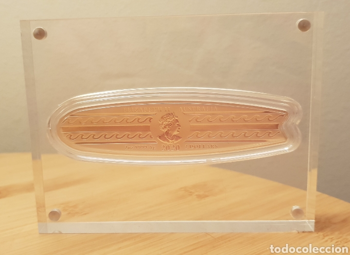 Monedas antiguas de Ocean&iacute;a: Moneda de plata de 2 onzas. Tabla de surf - Foto 2