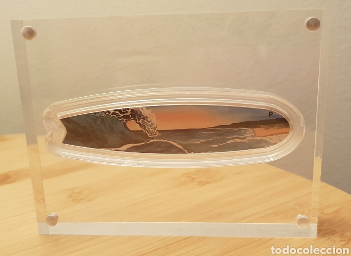 Monedas antiguas de Ocean&iacute;a: Moneda de plata de 2 onzas. Tabla de surf - Foto 1