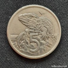 Monedas antiguas de Oceanía: NUEVA ZELANDA. 5 CENTAVOS 1975. IGUANA. Lote 296710943