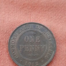 Monedas antiguas de Oceanía: (COMMONWEALTH AUSTRALIA)(1912) ONE PENNY POROSIDAD EN EL METAL. Lote 298867528
