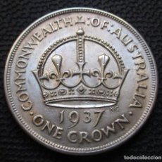 Monedas antiguas de Oceanía: AUSTRALIA 1 CORONA 1937 JORGE VI -PLATA-. Lote 307844108