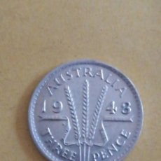 Monedas antiguas de Oceanía: ANTIGUA MONEDA 3 PENCE AUSTRALIA 1948 GEORG VI PLATA S/C. Lote 312221733